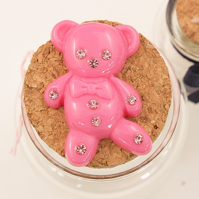 진핑크/아홉큐빅곰(플라스틱장식)B1-4