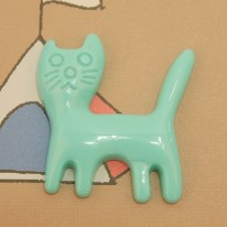 청록/파스텔 고양이(플라스틱장식)C2-9