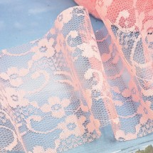 핑크/꽃무늬망사(원단리본)