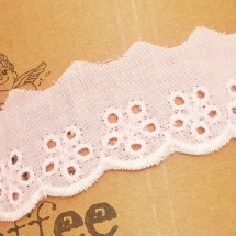 핑크/다섯잎꽃 구멍 면레이스