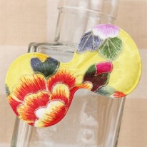 노랑/금박매화꽃 둥근리본(초음파장식)