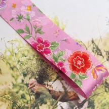 핑크색/금박포인트 나비연꽃(원단리본)