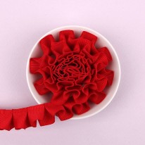 빨강색/카네이션골직(맞주름레이스)